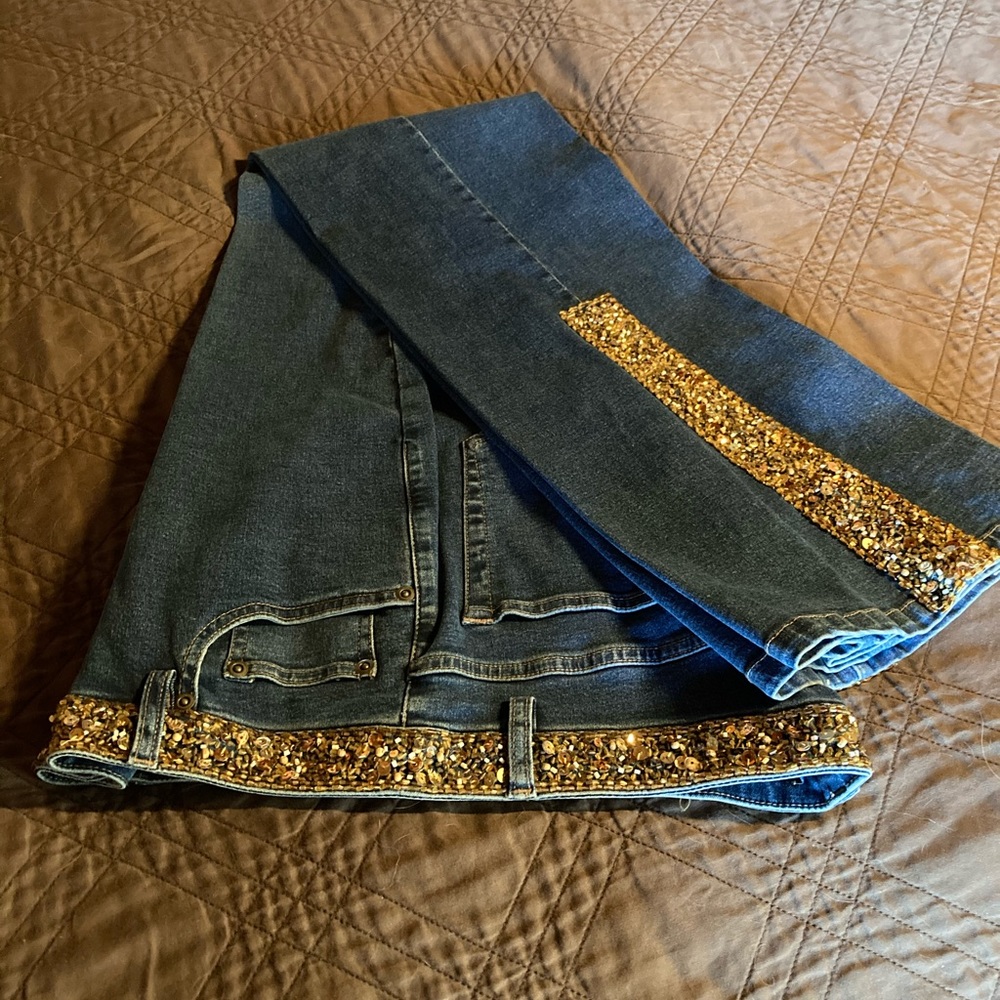 Bedazzled blue jeans
